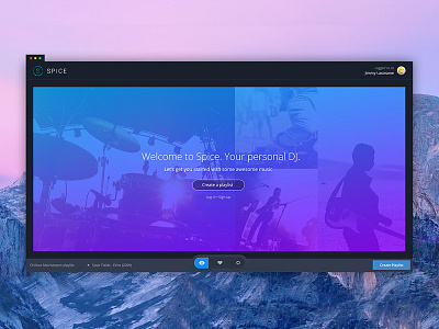Spice desktop app desktop dj music song ui ux