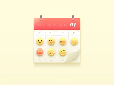 Calendar calendar character color face red ticket ui