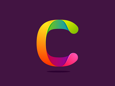 C letter c colorful letter line logo mark multicolor rainbow