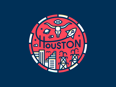 Houston badge houston illustration