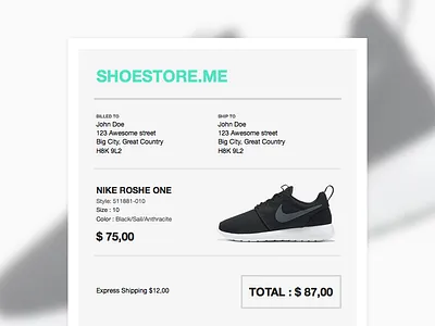 Daily Ui #017 - Email Receipt receipt