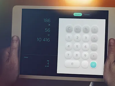 Calculator/converter calculator converter daily ui dark ipad mint ui