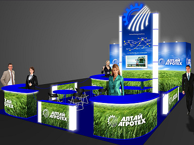 Exhibition stand for Altaiagrotech adobe brandidentity branding characterdesigner design exhibitionstand exhibitionstanddesign graphicdesign graphicdesigner identity stand standdesign