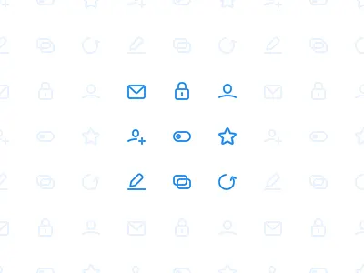 Icons app edit envelope icons lock mail password reload slave star switch user