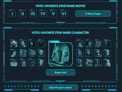 Star Wars vote your favorites design illustration interactive star wars ui ux vector web design