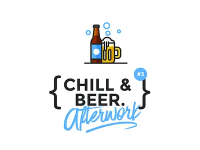 Chill&Beer. afterwork beer bottle chill icon