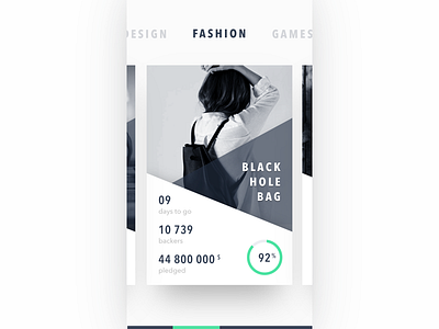 Crowdfunding campaign 032 app card crowdfunding dailyui e commerce gallery ios material design mobile ui ux