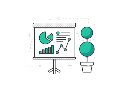 Actionable Analytics analytics chart flat graph halftone illustration screen tree