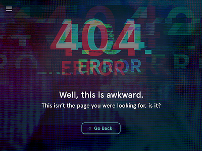 #dailyUI 008 404 Page 404 dailyui error glitch