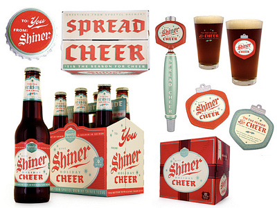 Holiday Cheer - The Motherload beer beer packaging coasters festive holiday packaging pos shiner shiner beers work done at mcgarrah jessee