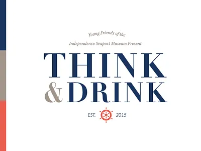 Think & Drink anchor branding drink illustration logo nautical navy philly thinkdrink