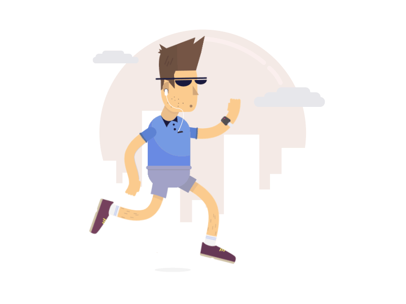 Running GIF animation fitness illustration running training