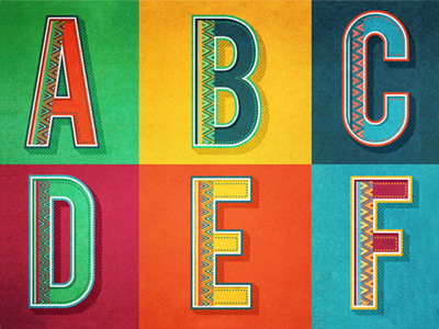 Alphabet 3d type alphabet dimensional lettering pattern texture type typography