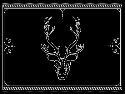 Vixen antlers border christmas holiday illustration reindeer