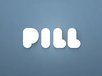 Pill clean creative logo modern pill rounded shadow simple