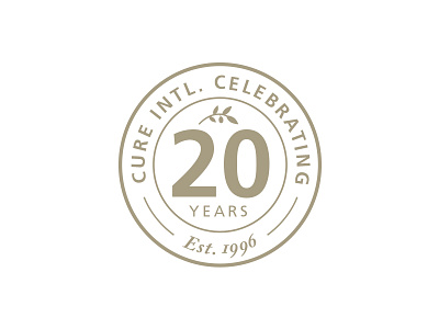 20th Anniversary Seal caslon cure frutiger monochrome seal