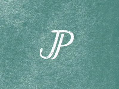 JustPotters Logo clay j lettering monogram p potters mark pottery studio teal texture