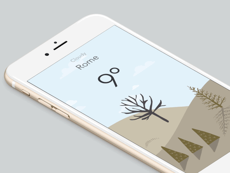 Wild Weather - Cloudy animation app clouds forecast hand drawn hills illustration ios iphone nature weather wild weather