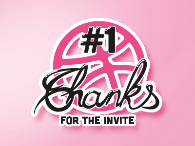 First Shot Dribbble first shot illustration invite lettering thanks vector