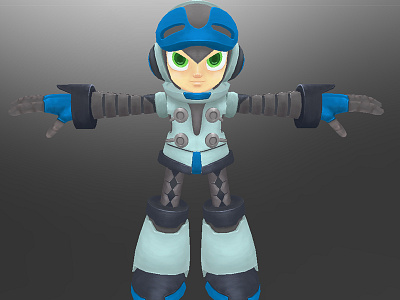 Mighty no. 9 Beck 3d 3dsmax fanart lowpoly mightyno9 model videogame zbrush