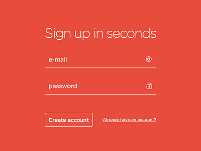 Signup 001 daily flat form interface minimal signup simple ui