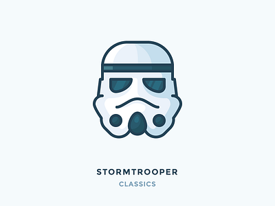 Stormtrooper Classics flat head helmet icon illustration outline shading star wars storm stormtrooper trooper vector