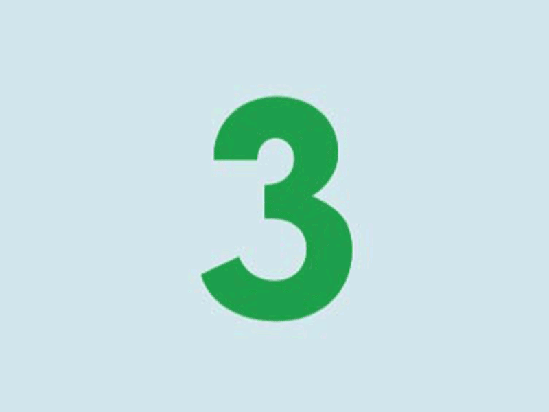 Three 3 animated gif number three