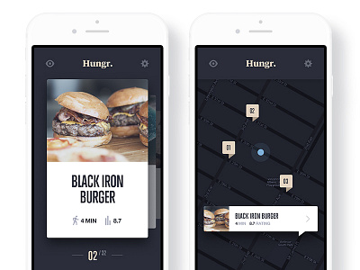 Venue listing app dinner food hungr ios iphone listing lunch map meal restaurant venue