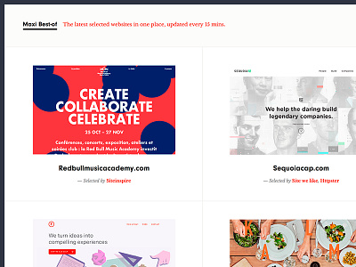 Chrome extension : Maxi Best-of awards chrome extension gallery grid inspiration ui webdesign
