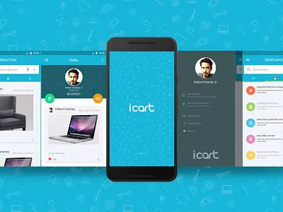 icart sample andriod design for eCommerce andriod app app design design moile app nexus nexus 5x shopping app