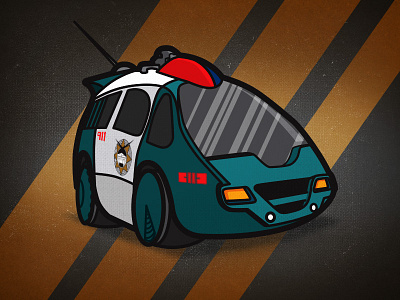 Back to the Future Police Car (2015) automobile back to the future black car concept concrete gold movie stripes texture