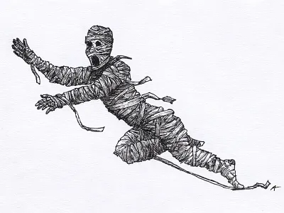 Clumsy Mummy ink micron mummy trip