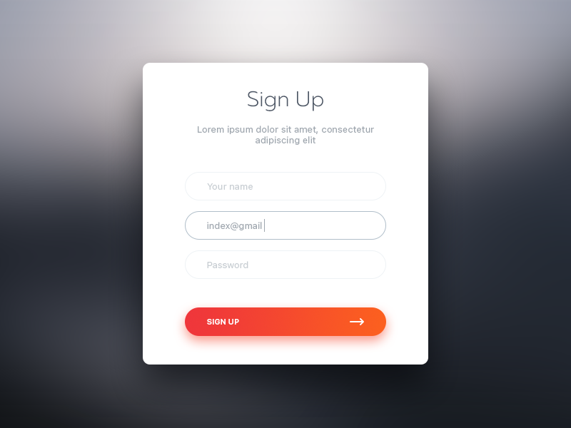 Sign Up by Sergey Novikov on Dribbble