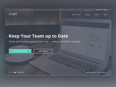 Jell.com Homepage Masthead flat flat design form material design ui ui design ux visual design web app web design