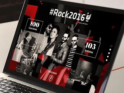 #Rock2016 - Sony Music - wip- 2016 artist layout mockup music rock sketchapp song sony ui ux web