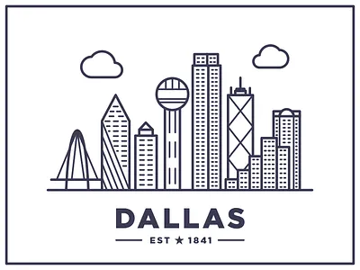 Dallas dallas illustration skyline texas