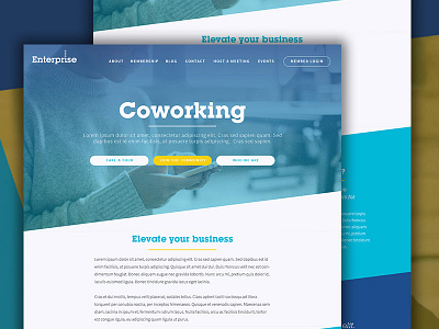 Coworking Space Website (WIP) angled angles colorful coworking slant slanted space website