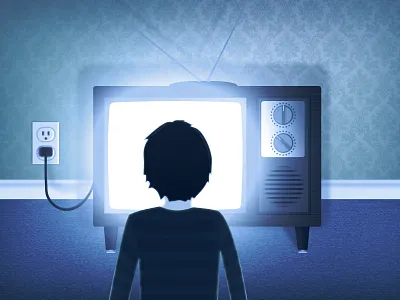 Melting Your Brain illustration light tv