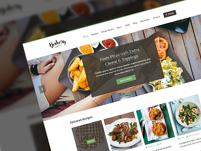 Bakery - Food & Recipe Template drink food green minimal recipe