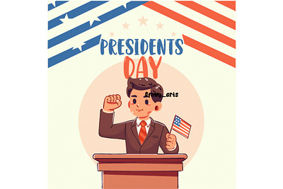 Presidents Day with Young Politician Giving a Speech america american background celebration congress day democracy election event fireworks flag freedom independence nation patriotic president star state usa washington