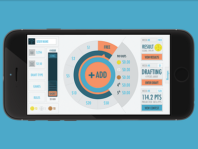 Fantisserie Dashboard v2 app dashboard fantasy football game ios iphone mobile sport ui