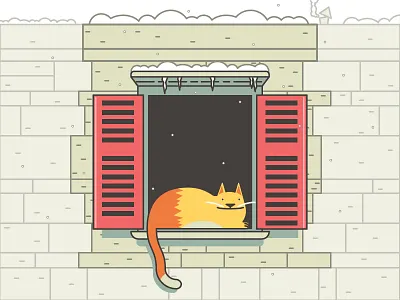 Winter Kitty animal atlanta cat design georgia icon illustration illustrator kitty line