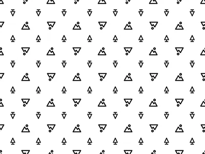Spirit Friends - Pattern1 minimal mountain pattern tree