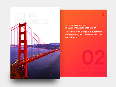 Special Place to Visit bridge card city concept orange place red ui us