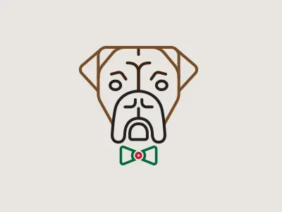 Boxer Icon 1px bowtie boxer dog icons