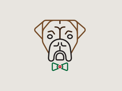 Boxer Icon 1px bowtie boxer dog icons