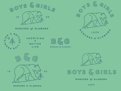 Boys & Girls wip bear branding handmade logo type