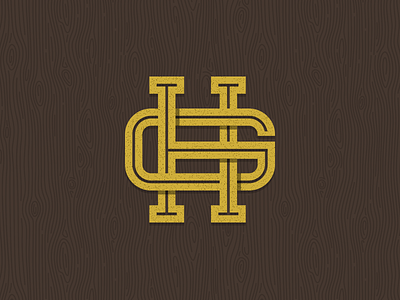 Gobbler's Hollow Monogram 1 illustration monogram type typography wood grain