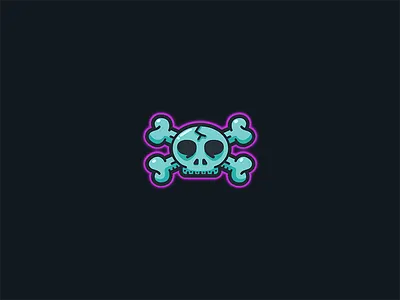 Skull Bones 01 bones glow icon illustration line mark mthw mthwdesgin simple skeleton skull vector