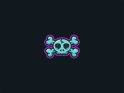 Skull Bones 01 bones glow icon illustration line mark mthw mthwdesgin simple skeleton skull vector